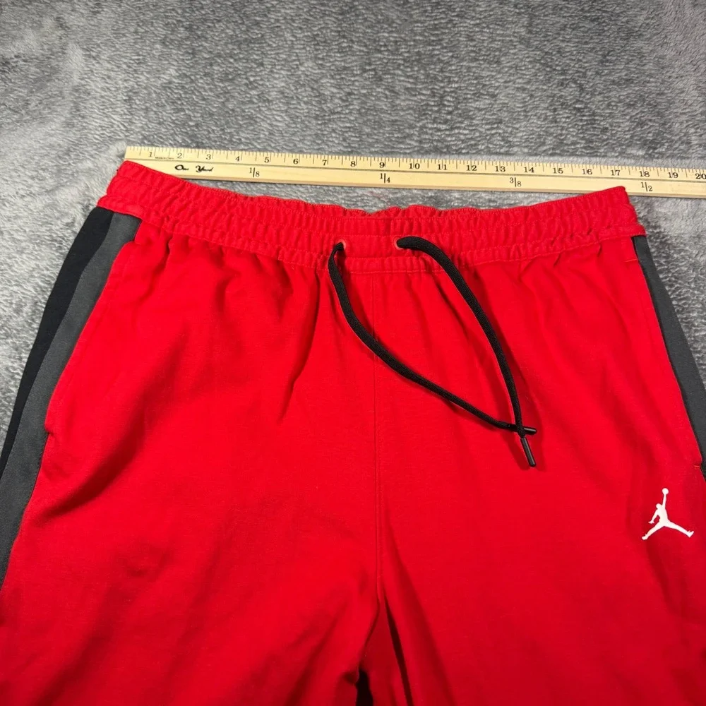 Jordan Mens Red Black Side Stripe Jumpman Fleece Jogger Sweatpants XL Tall